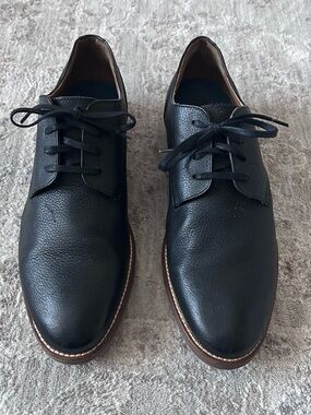 NWOB GORDON RUSH Stephen Men's Black Leather Oxford Dress Shoe Sz 10M Minimalist